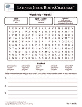 Latin and Greek Roots Challenge - Year 3 - Level 2 Student Workbook - Word Find