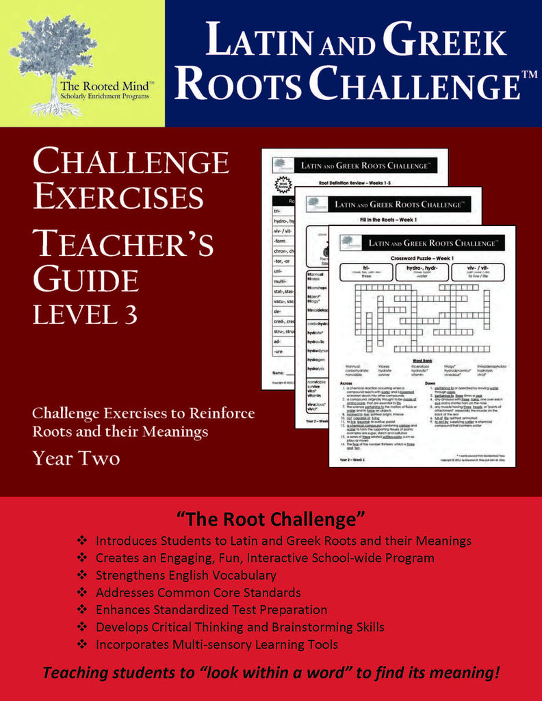 Latin and Greek Roots Challenge | Teacher's Answer Key |Year 2-Level 3 ...