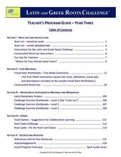 Latin and Greek Roots Challenge - Teacher's Program Guide - Year 3