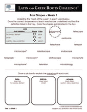 Latin and Greek Roots Challenge - Year 1 - Level 2 Student Workbook - Root Shapes