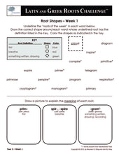 Latin and Greek Roots Challenge - Year 3 - Level 2 Student Workbook - Root Shapes