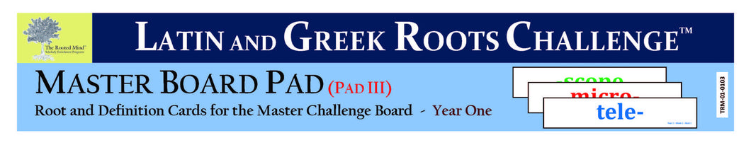 Master Board Pad (Pad III) - Year 1   (used only on Master Board)