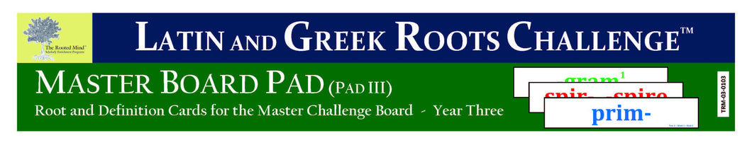 Master Board Pad (Pad III) - Year 3   (used only on Master Board)